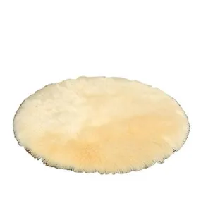 110cm Beige Plush round bedroom carpet round cushion AZ1938