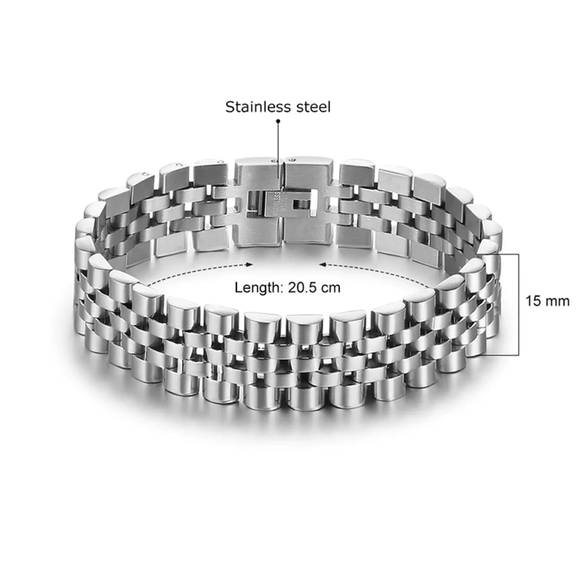 316L Stainless Steel Watch Belt Style Stylish Bracelet For Men