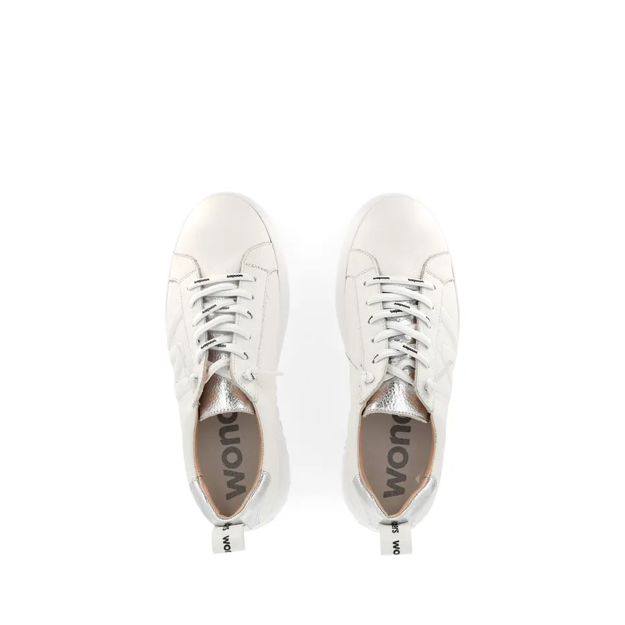 AMALI A-2632 - OFF WHITE/SILVER LEATHER