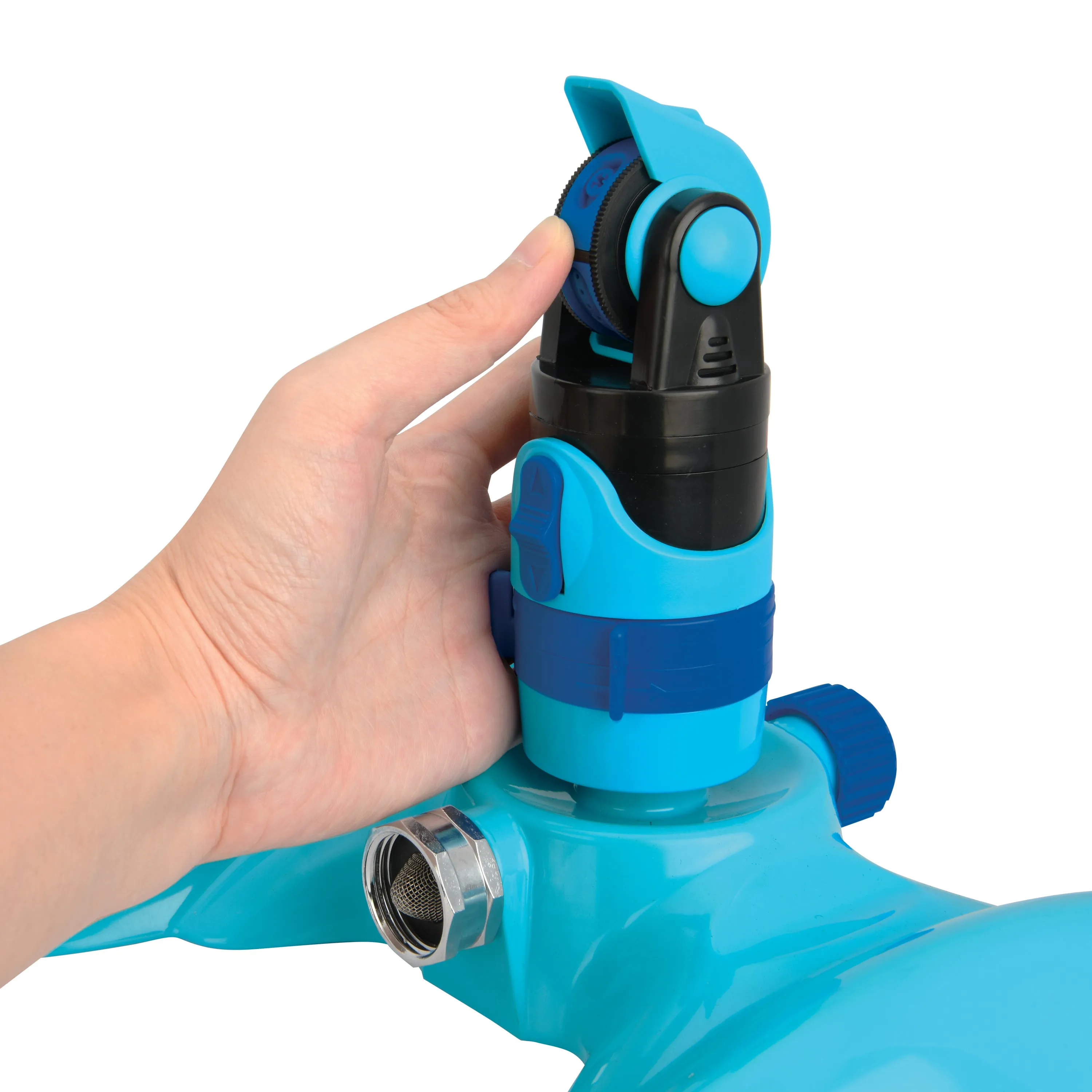 Aqua Joe AJ-MSSBM Turbo Drive 360º Sprinkler | 4 Spray Patterns | Customizable Coverage | 3,740 Sq. Ft. Max Coverage