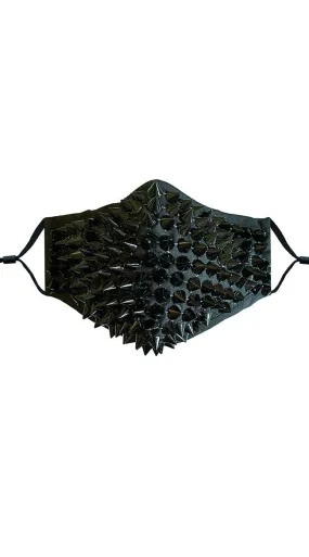 Black Stay Away Studded Face Mask