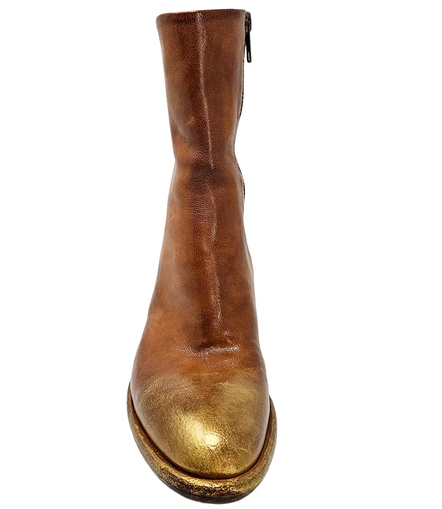 Cognac Hand Rubbed Ankle Boot