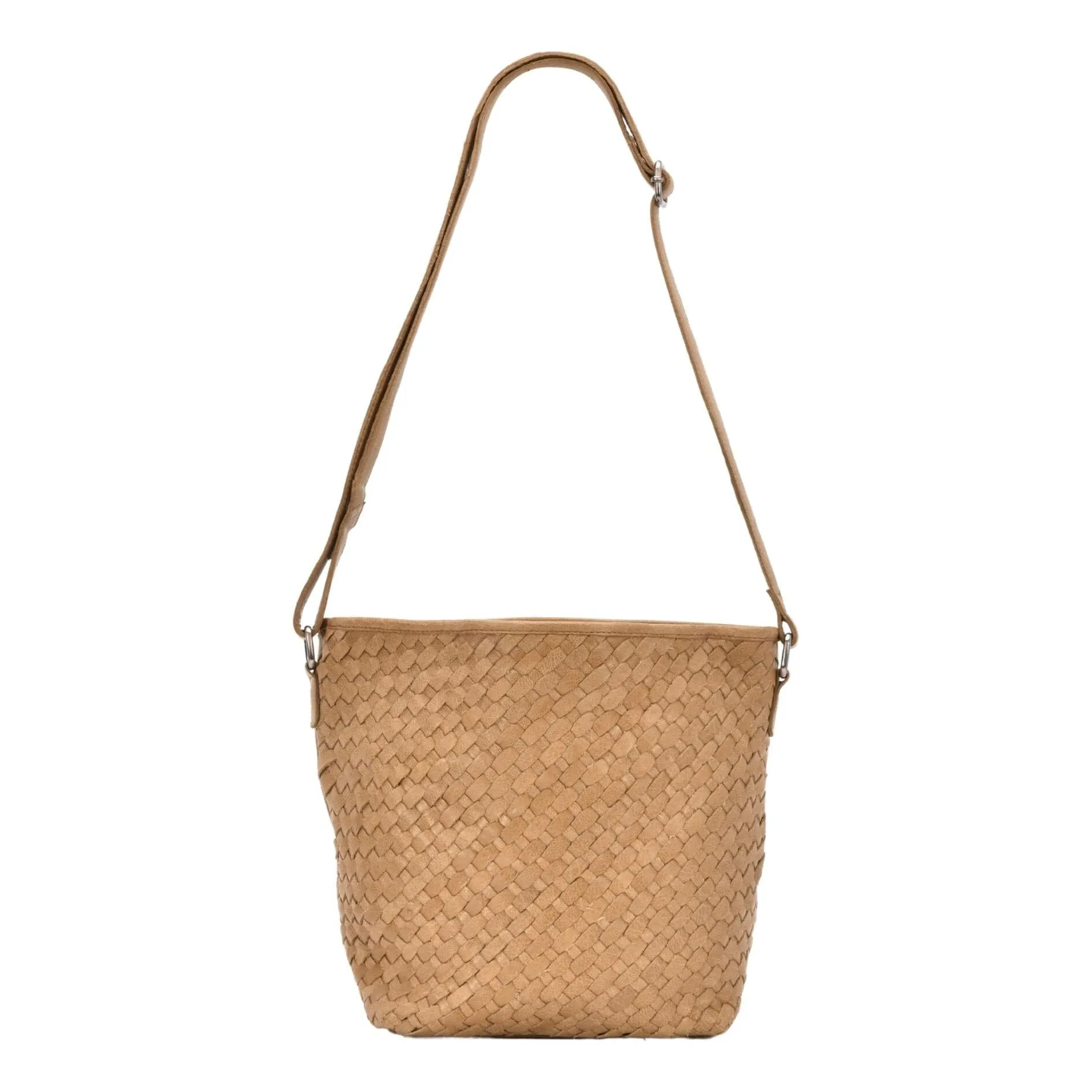 GABEE CANTERBURY WOVEN LEATHER BUCKET BAG