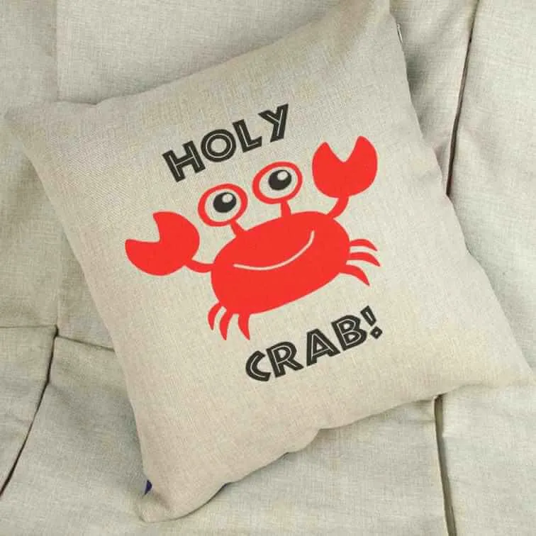 Holy Crab Linen Cushion