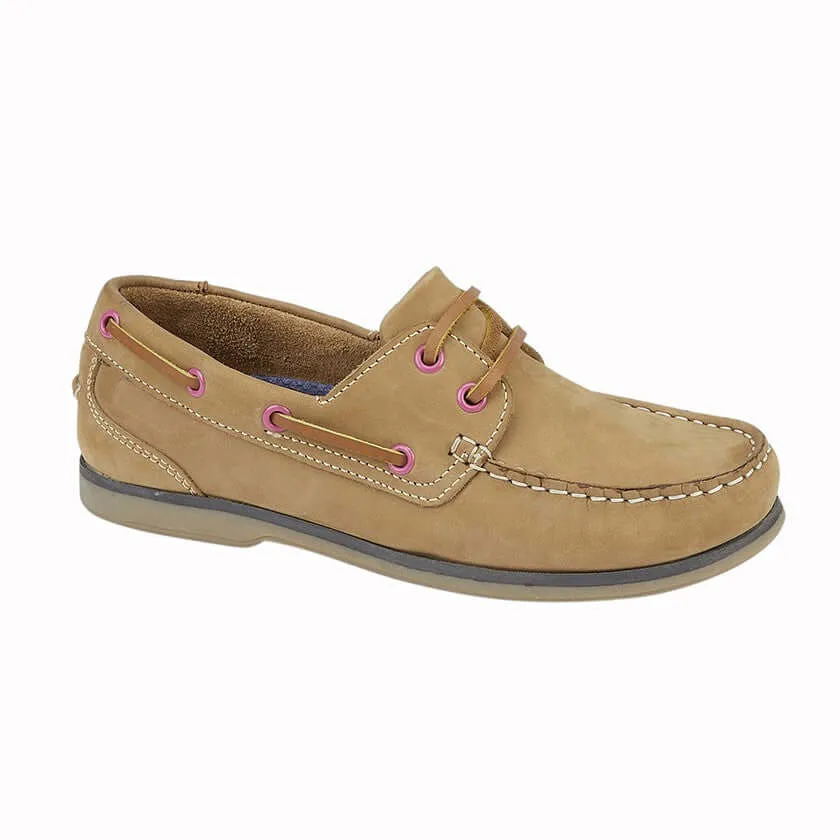 Ladies Honey Moccasin Boat Shoe