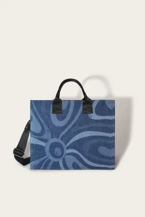 Marmo-Print Denim Changing Bag