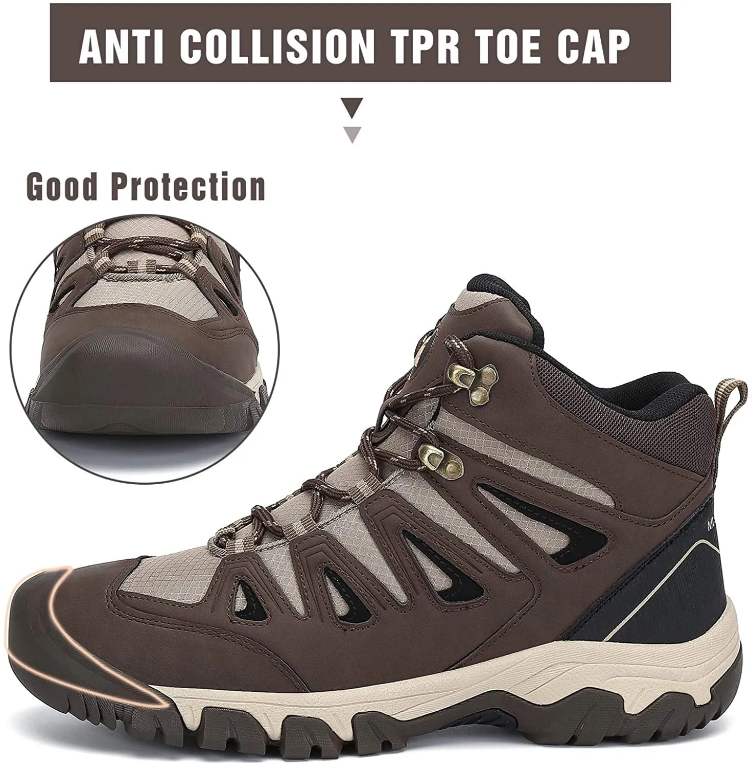 Men Breathable Waterproof Durable Toe Anti Slip Safety Trekking Hiking Shoes | A15