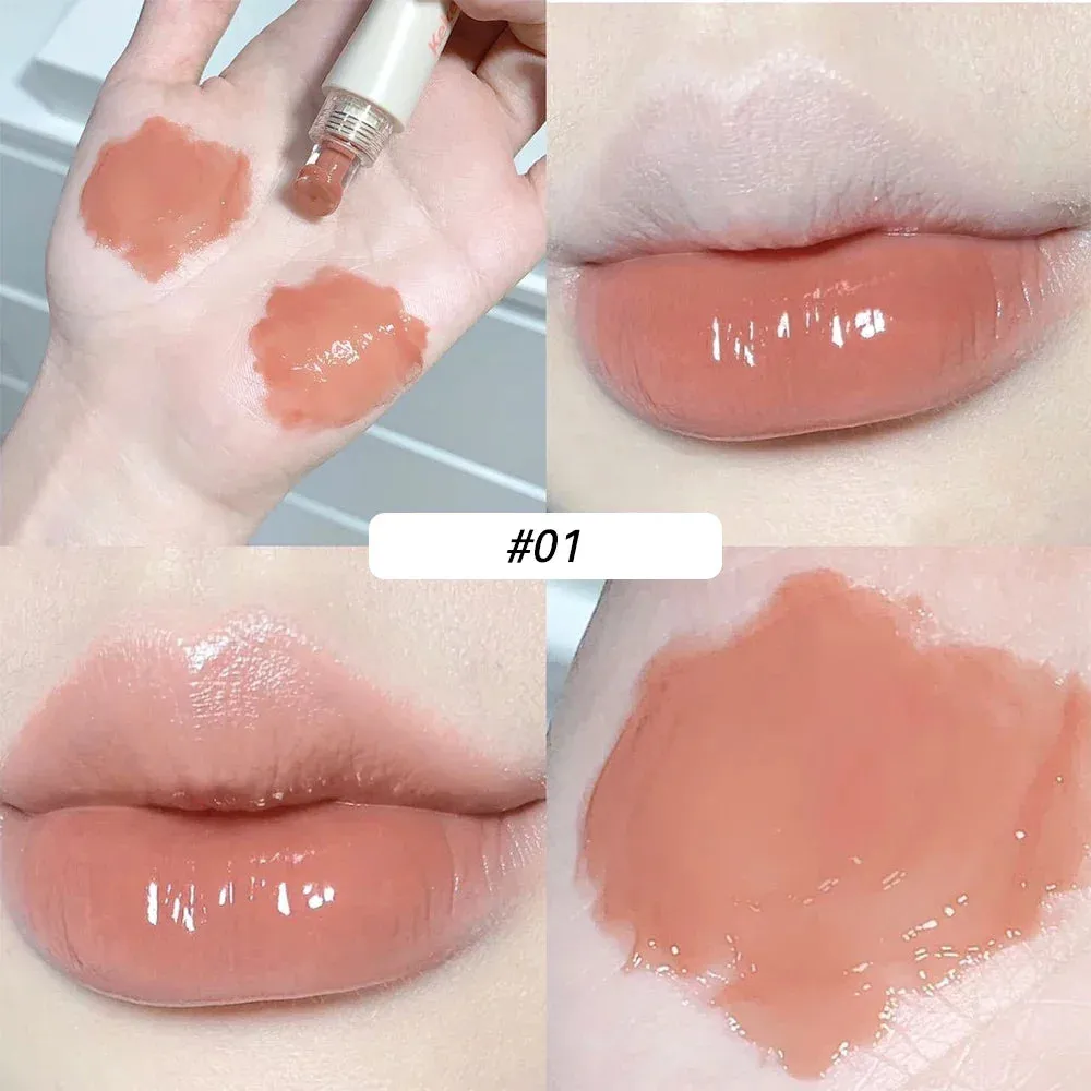 Mirror Jelly Lip Gloss 4 Colors Lasting Hydrating Glossy Lip Glaze Serum Moisturizing Crystal Liquid Lipstick Makeup Cosmetics