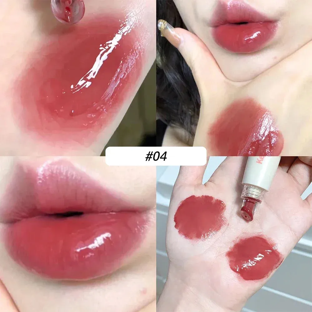 Mirror Jelly Lip Gloss 4 Colors Lasting Hydrating Glossy Lip Glaze Serum Moisturizing Crystal Liquid Lipstick Makeup Cosmetics