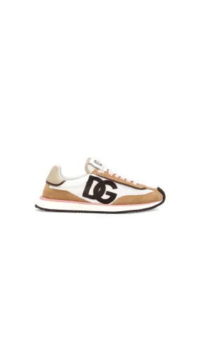 Mixed-material Dg Cushion Sneakers - Beige\White