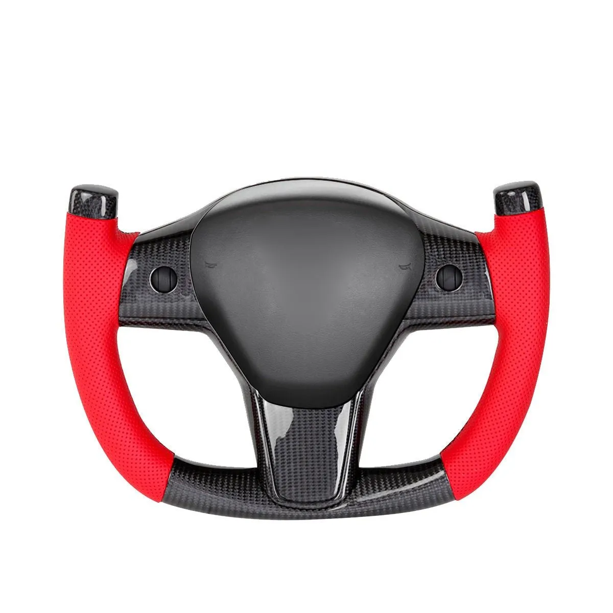 Modify Carbon Fiber Yoke-Style Steering Wheel for Tesla Model 3 / Y