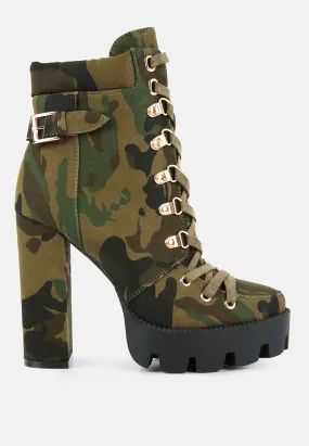 Palmetto Camouflage Ankle Boots