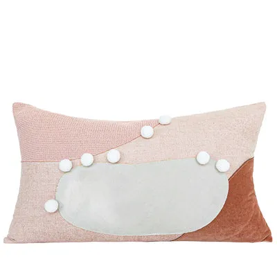 Pink and White Geometric Pattern Bed Cushion Set