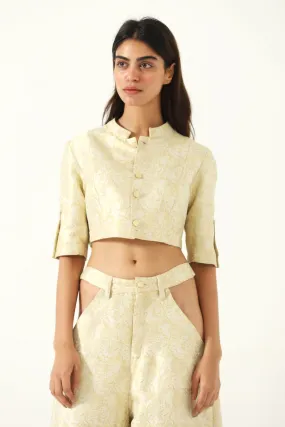 "RANI OF WIMBLEDON" SILK BROCADE TOP