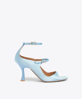 Riley 90 Sky Blue Satin Sandals