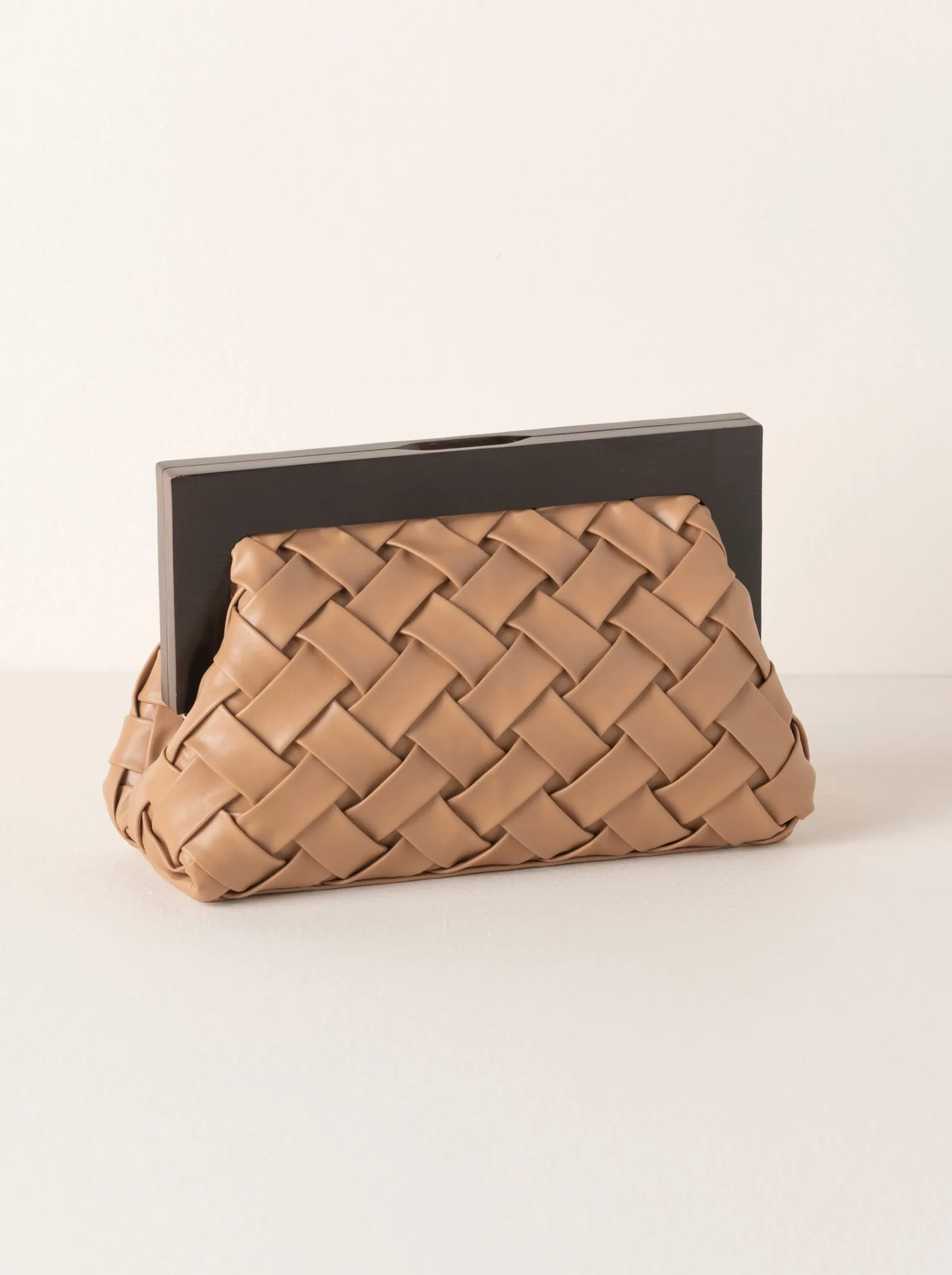 Shiraleah Charlotte Frame Clutch, Tan